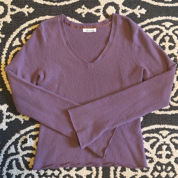 Aeropostale slim fit fuzzy purple sweater. Size M. - Picture 1 of 8